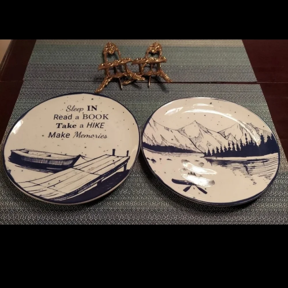 Fitz and Floyd® Lakeside Living  Accent Plates SET OF 2 BNWT RETIRED 1 SET LEFT!